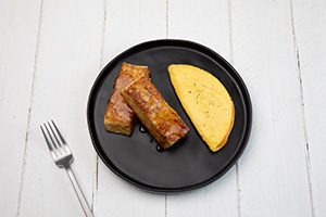Cheese Omelet, French Toast Sticks & Fruit Compote